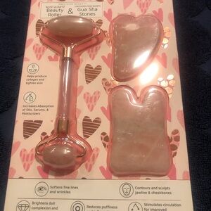 Rose Quartz Beauty Roller and Gua Sha Set